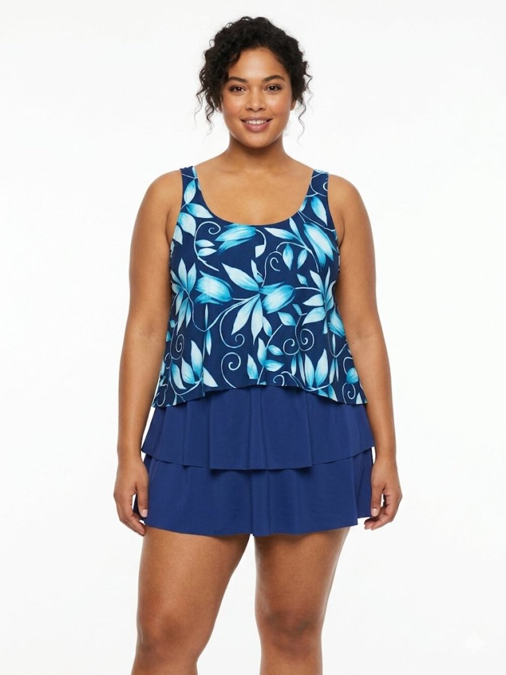 Tropical Escape Women Plus Size Swimwear 24W Polyester Spandex